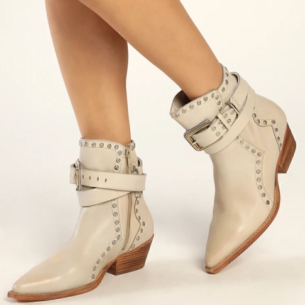 Free People Boots Womens Sz 7  Billy Cowgirl Pointed ankle western vegan New